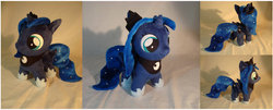 Size: 900x365 | Tagged: safe, artist:planetplush, princess luna, pony, g4, female, filly, irl, photo, plushie, solo, woona, younger