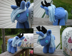 Size: 1800x1400 | Tagged: safe, artist:crowchet, princess luna, pony, g4, amigurumi, crochet, irl, photo, plushie, solo
