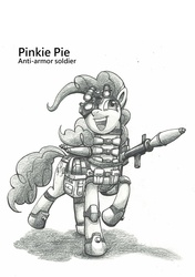 Size: 1748x2480 | Tagged: safe, artist:george5408, pinkie pie, g4, weapon