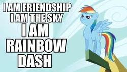 Size: 297x170 | Tagged: safe, rainbow dash, g4, caption, image macro