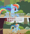 Size: 500x562 | Tagged: safe, edit, edited screencap, screencap, rainbow dash, pegasus, pony, squirrel, fall weather friends, g4, season 1, bound wings, comic, dug, female, image macro, looking back, movie reference, running, screencap comic, solo, up