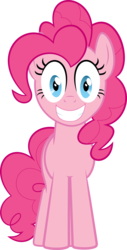 Size: 1024x2015 | Tagged: safe, artist:kuren247, pinkie pie, earth pony, pony, g4, female, front, grin, happy, looking at you, mare, simple background, smiling, solo, transparent background, vector