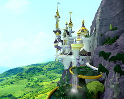 Size: 2500x2000 | Tagged: safe, artist:chritsel, g4, 3d, canterlot, high res, scenery