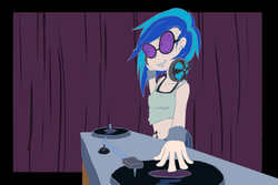 Size: 1350x900 | Tagged: safe, artist:ideal-idiosyncrasies, dj pon-3, vinyl scratch, human, g4, humanized