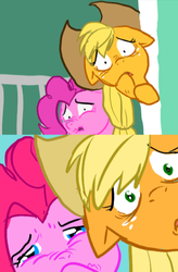 Size: 482x736 | Tagged: safe, applejack, pinkie pie, g4, reaction image