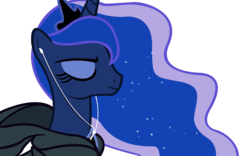 Size: 9600x6000 | Tagged: safe, artist:lazypixel, princess luna, alicorn, pony, friendship is witchcraft, g4, absurd resolution, clothes, earbuds, eyes closed, female, hoodie, ipod, lunar slander, simple background, smiling, solo, transparent background, vector