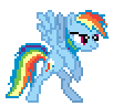 Size: 94x84 | Tagged: safe, artist:robokitty, rainbow dash, pony, fighting is magic, g4, animated, female, pixel art, simple background, solo, sprite, transparent background