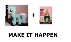 Size: 1200x714 | Tagged: artist needed, safe, lyra heartstrings, g4, all caps, exploitable meme, female, irl, lars and the real girl, make it happen, meme, meta, photo, plushie