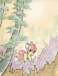 Size: 731x957 | Tagged: safe, artist:slightlyshade, apple bloom, earth pony, pony, g4, female, solo, traditional art