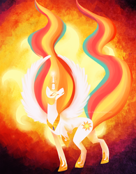 Size: 900x1152 | Tagged: safe, artist:acidic-fire, princess celestia, alicorn, pony, g4, female, glowing eyes, mare