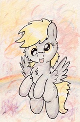 Size: 719x1093 | Tagged: safe, artist:slightlyshade, derpy hooves, pegasus, pony, g4, chest fluff, female, mare, solo, traditional art