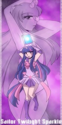 Size: 746x1500 | Tagged: safe, artist:dawnrie, twilight sparkle, human, g4, book, clothes, eared humanization, horn, horned humanization, humanized, sailor magic, sailor moon (series), sailor senshi, sailor twilight, sailor uniform, skirt, tailed humanization