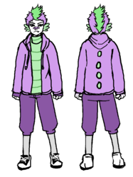 Size: 703x940 | Tagged: safe, artist:arrcade, spike, g4, clothes, hoodie, humanized