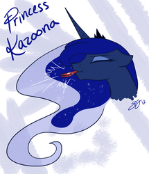 Size: 4132x4807 | Tagged: safe, artist:probablyfakeblonde, princess luna, pony, g4, absurd resolution, female, kazoo, musical instrument, solo