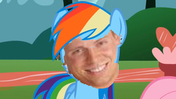 Size: 640x360 | Tagged: safe, edit, rainbow dash, g4, bad photomanip, the miz, wtf, wwe