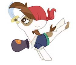 Size: 587x503 | Tagged: safe, artist:yoshifan1000, pipsqueak, earth pony, pony, g4, colt, male, mouth hold, simple background, solo, sword, transparent background, weapon