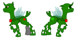 Size: 1280x639 | Tagged: safe, changeling, caliborn, calliope, changelingified, green changeling, homestuck