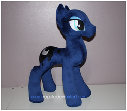 Size: 1710x1500 | Tagged: safe, artist:mamaapple, princess luna, pony, g4, hairless, irl, photo, plushie, solo, wip