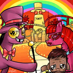 Size: 800x800 | Tagged: safe, pony, alice, jared, ponified, superjail, the warden, warden