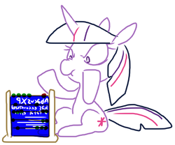 Size: 568x472 | Tagged: safe, artist:weaver, twilight sparkle, pony, g4, abacus, blue screen of death, female, scrunchy face, simple background, solo, white background