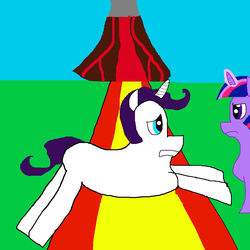 Size: 1000x1000 | Tagged: safe, artist:mastermarik, rarity, twilight sparkle, g4, ms paint