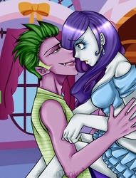 Size: 762x1000 | Tagged: safe, artist:captainkaddy, rarity, spike, g4, female, humanized, male, ship:sparity, shipping, straight