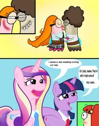 Size: 2384x3040 | Tagged: safe, artist:abigail m., princess cadance, twilight sparkle, alicorn, angelfish, betta, catfish, fish, goldfish, hybrid, pony, unicorn, g4, angela fishberger, bea goldfishberg, crossover, female, fish hooks, high res, mare, oscar (fish hooks), sisters-in-law, unicorn twilight