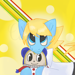 Size: 900x900 | Tagged: safe, artist:celestial-voyager, persona, persona 4, ponified, teddie