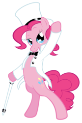 Size: 7474x11189 | Tagged: safe, artist:qtmarx, pinkie pie, earth pony, pony, g4, absurd resolution, bipedal, bowtie, cane, clothes, hat, simple background, solo, top hat, transparent background, tuxedo, vector
