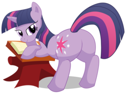 Size: 10050x7500 | Tagged: safe, artist:xniclord789x, edit, twilight sparkle, pony, unicorn, g4, absurd resolution, bedroom eyes, butt, female, mare, plot, simple background, solo, transparent background, twibutt, unicorn twilight, vector