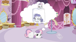 Size: 851x468 | Tagged: safe, rarity, sweetie belle, g4, daydream