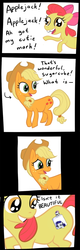 Size: 319x1000 | Tagged: safe, edit, apple bloom, applejack, rarity, sweetie belle, g4, comic, cutie mark, gap teeth, marshmallow