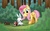 Size: 1920x1200 | Tagged: safe, artist:mysticalpha, angel bunny, fluttershy, g4, crossover, forest, poké ball, pokémon, wallpaper