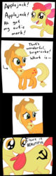 Size: 319x1000 | Tagged: safe, edit, apple bloom, applejack, g4, comic, communism, cutie mark, hilarious in hindsight