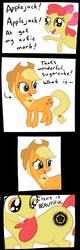 Size: 319x1000 | Tagged: safe, edit, apple bloom, applejack, g4, comic, cutie mark, oda