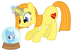 Size: 3000x2132 | Tagged: safe, artist:the smiling pony, trixie, oc, pony, unicorn, g4, blushing, crystal ball, female, grin, high res, magic, mare, simple background, smiling, transparent background