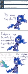 Size: 497x1280 | Tagged: safe, artist:tootootaloo, princess celestia, princess luna, ask princess luna, g4, ask, comic, tumblr