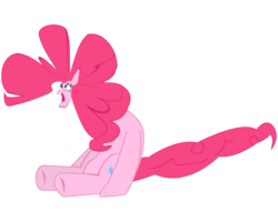 Size: 1500x1200 | Tagged: safe, pinkie pie, earth pony, pony, g4, female, mare, open mouth, simple background, sitting, small head, solo, transparent background