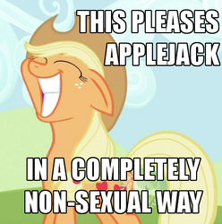 Size: 428x431 | Tagged: safe, applejack, earth pony, pony, g4, female, image macro, meme, reaction image, solo