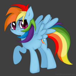 Size: 1500x1500 | Tagged: safe, artist:martybpix, rainbow dash, pegasus, pony, g4, female, raised hoof, solo