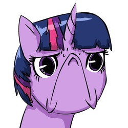 Size: 550x550 | Tagged: safe, twilight sparkle, pony, g4, look of disapproval, solo, upset