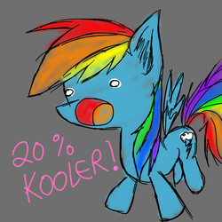 Size: 900x900 | Tagged: safe, artist:obstreperoussynapse, rainbow dash, g4, 20% cooler, sweetie derelle