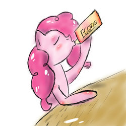 Size: 900x900 | Tagged: dead source, safe, artist:ubernuck, pinkie pie, earth pony, pony, g4, drinking, eggnog, solo