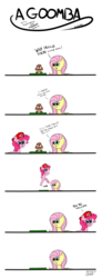 Size: 1500x4067 | Tagged: safe, artist:chibi95, fluttershy, pinkie pie, goomba, g4, comic, male, mario, simple background, super mario bros., white background