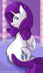 Size: 391x670 | Tagged: safe, artist:spainfischer, rarity, pony, g4, female, looking back, solo