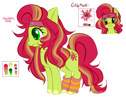 Size: 869x679 | Tagged: safe, artist:forestmurmurs, oc, oc only, oc:strawberry gallop, earth pony, pony, female, groovy, leg warmers, mare, solo