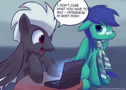 Size: 1024x736 | Tagged: safe, artist:mister-markers, oc, oc only, pegasus, pony, computer, floppy ears, laptop computer, looking down, open mouth, pegasus oc