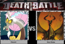 Size: 727x498 | Tagged: safe, discord, g4, death battle, magic the gathering, meta, nicol bolas, planeswalker