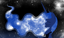 Size: 3508x2103 | Tagged: safe, artist:v-d-k, princess luna, pony, g4, eyes closed, female, high res, solo, space, stars, the cosmos