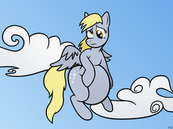 Size: 5415x4061 | Tagged: safe, artist:jesseorange, artist:lowkey, color edit, edit, derpy hooves, pegasus, pony, g4, absurd resolution, aderpose, big belly, colored, fat, female, mare